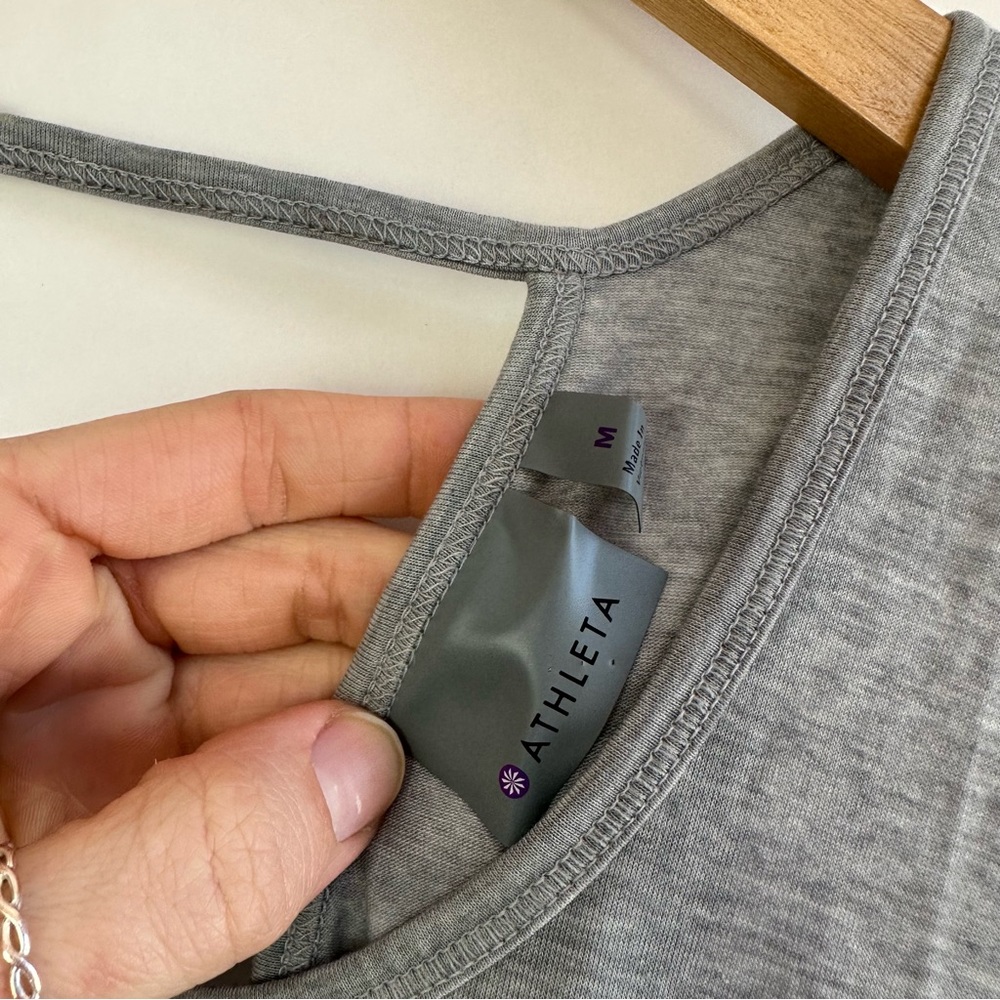 Athleta Gray Crossover Switchback Open Back Racer… - image 4